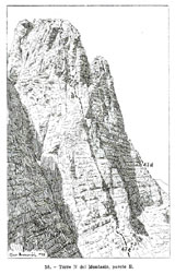 Torre Nord del Montasio, parete Est